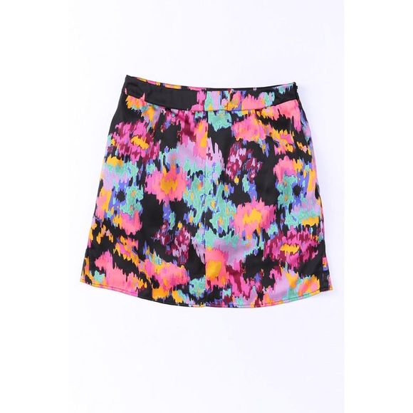 Azura Exchange  Black Abstract/Leopard Print Wrap Hem Mini Skirt - Picture 6 of 14